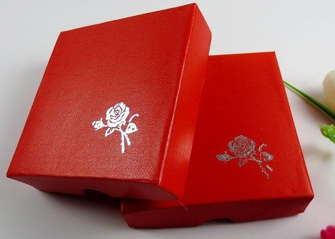 20pcs 9X9CM caixa de jóia vermelha Caixa de bracelete caixa quadrada caixa de presente