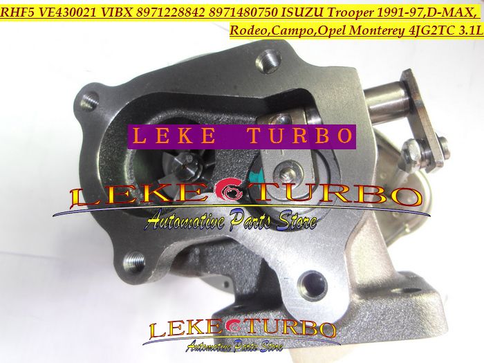 RHF5 VIBX 8971228842 8971480750 Turbo Turbin turboladdare för Isuzu Trooper, D-Max Campo, för Opel Monterey 4JG2TC 4JG2-TC 3.1L