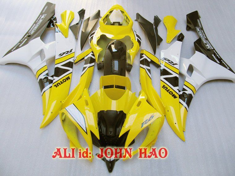 Yellow Black for Yamaha YZF-R6 06-07 YZF R6 YZFR6 YZF 600 YZF-600 06 07 Full Fairing Kit F