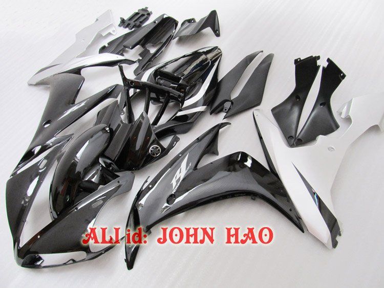 YZF-R1을위한 블랙 화이트 YZF-R1 04-06 YZF R1 YZFR1 1000 YZF1000 04 06 2004 2005 2005 2006 Full Fairing Kit