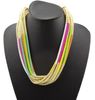 European Punk Style Multilayer Colorful Enamel Snake Chain Heavy Statement Necklace 6colors mix color for Fashion Women