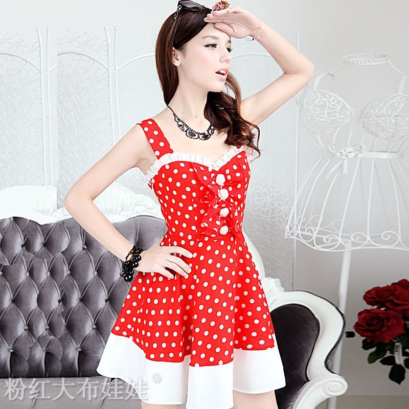 red and white one piece dress