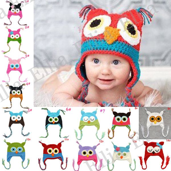 Handmade Owl Hat Crochet Hat Baby Girls Boys Kids Cap Owl Beanie Infant ...