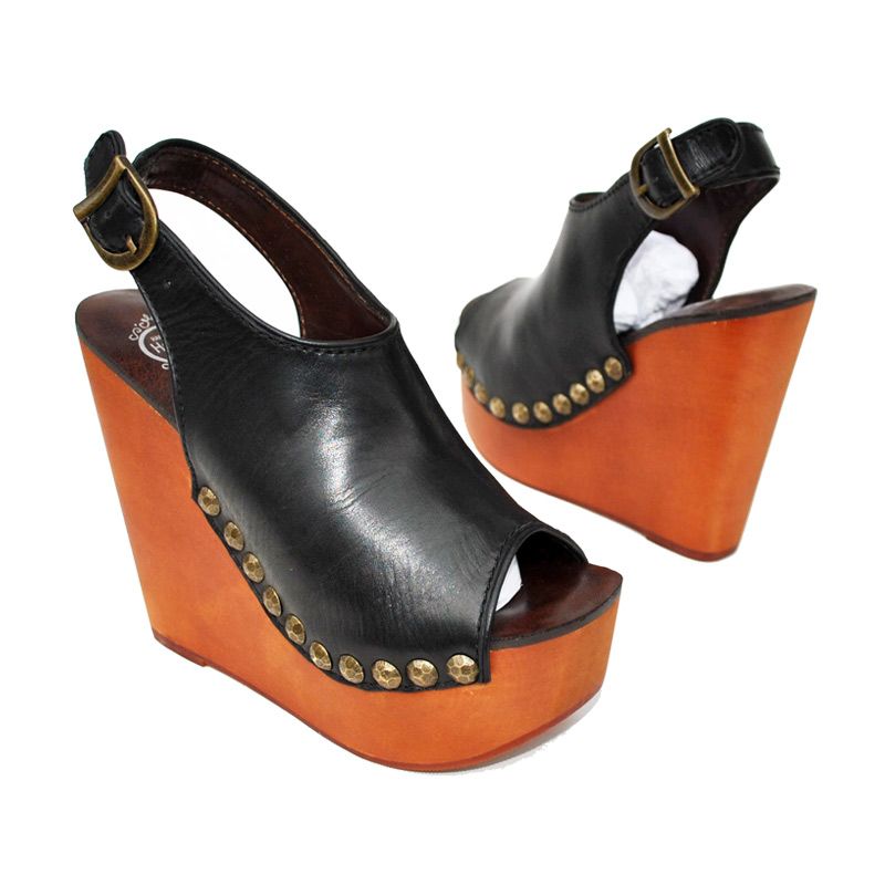 wedge clogs open toe