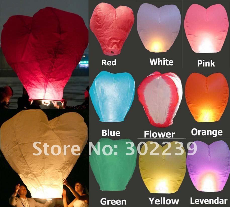 Flying Lanterns Heart Sky Lanterns Wishing Lamp Sky Chinese Lanterns