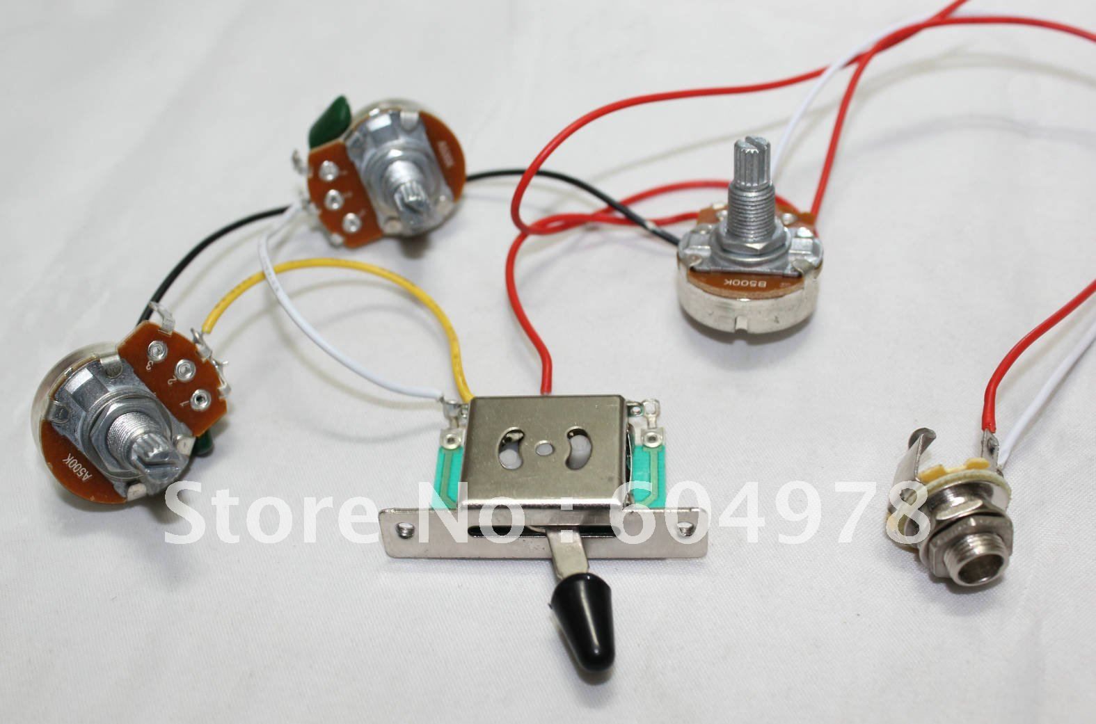 Details About New Guitar Wiring Harness Pickup 1v2t 5 Way Switch 500k