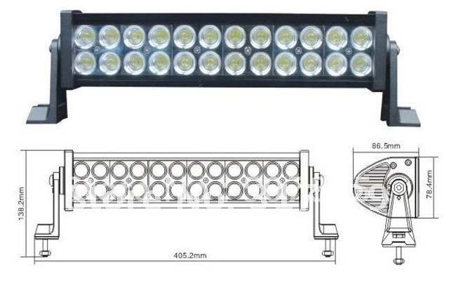 72W off barres lumineuses de la route de 13,5 pouces, OFFROAD lumière LED, lampe de travail LED, LED sans camion brouillard conduire la lumière