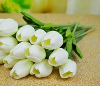 Latex Real Touch Fleurs De Tulipes 24pcs 30cm PU Simulation Artificielle Fleur De Tulipe pour Bouquet De Mariage De Mariée Décoration de La Maison