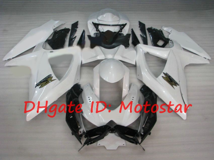 Kit de carenagem branca para suzuki GSXR 600 750 2008 2009 2010 K8 GSXR600 GSXR750 08-10 GSX-R750 GSX-R600