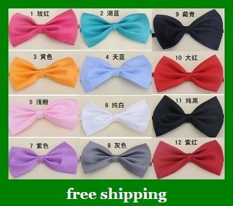 Children Kids Boys Toddler Tie Infant Solid Bowtie Pre Tied Wedding Bow ...