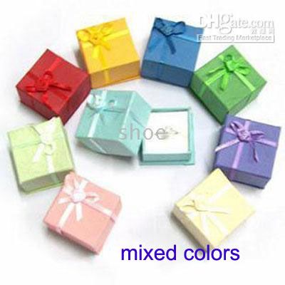Halka boyutu 4cm için 24 adet takı hediye kutusu (1.6 ") * 4 cm (1.6") * 3 cm (1.2 ") mix renk