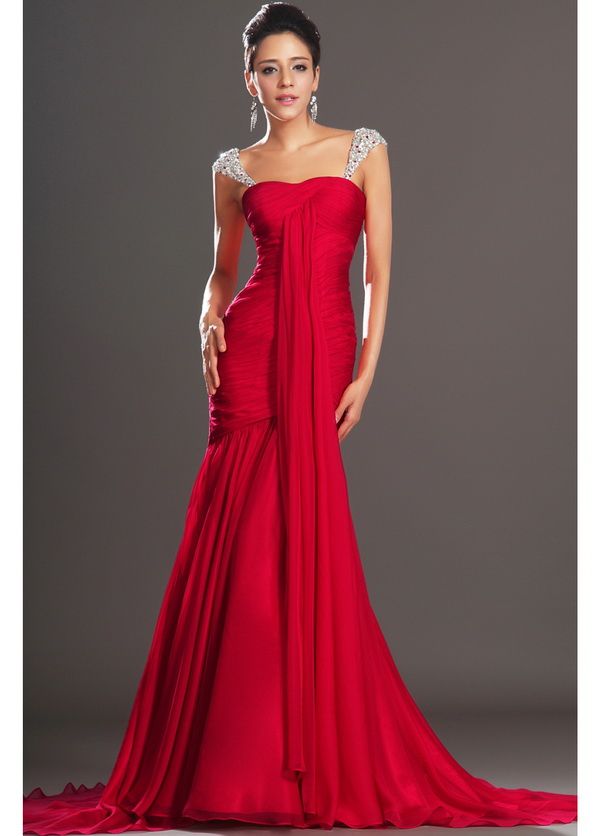 Red Mermaid Evening Dress Sexy And Fabulous 2014 New Coming Bling ...