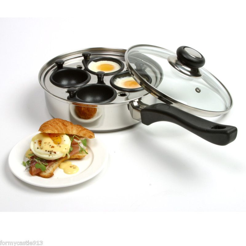 Norpro Egg Poacher Skillet Fry Pan Set 18 10 Stainless Steel From
