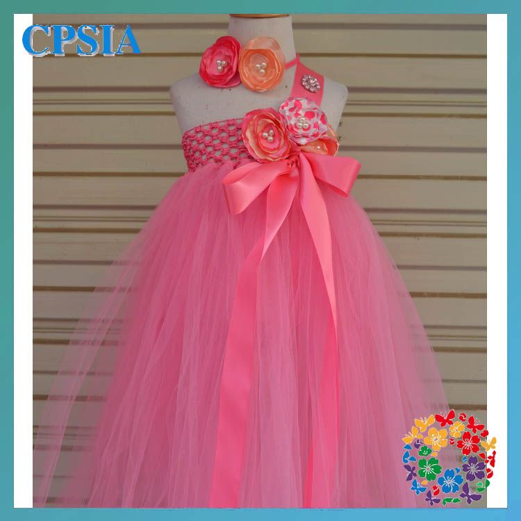 New Fashion Dress Girls Kids Watermelon Red Wear Roses with Lace ...