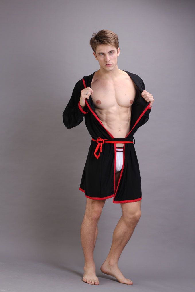 2012 Summer Male Bathrobe Viscose Sexy Robe Lounge Mens Loose Short
