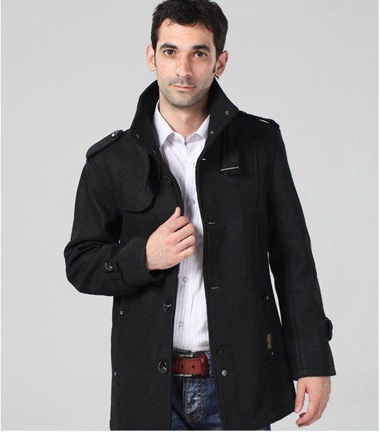 Best Quality Mens Long Trench Coat Wool Overcoat Men Wool Coat Winter ...