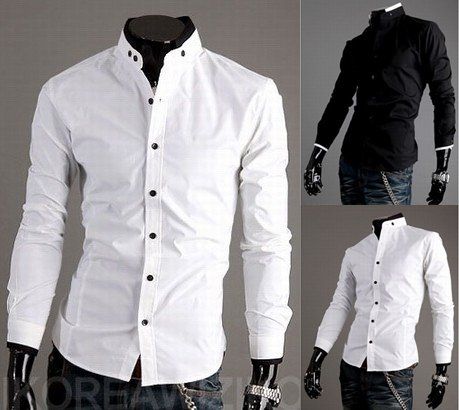 Cheap Mens Shirts Men Fitted Shirt Mens Handsome Shirt Men White Shirt ...