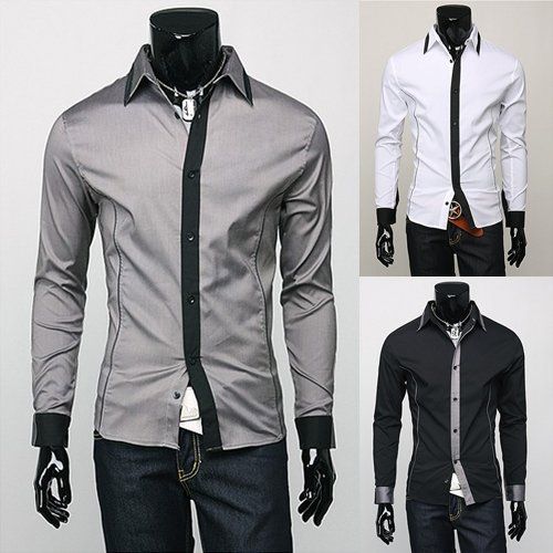 Cheap Mens Shirts Men Fitted Shirt Mens Handsome Shirt Men White Shirt ...