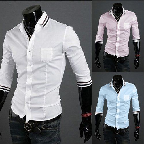 2018 Funky White Button Pocket Sexy Slim Fitted Mens 