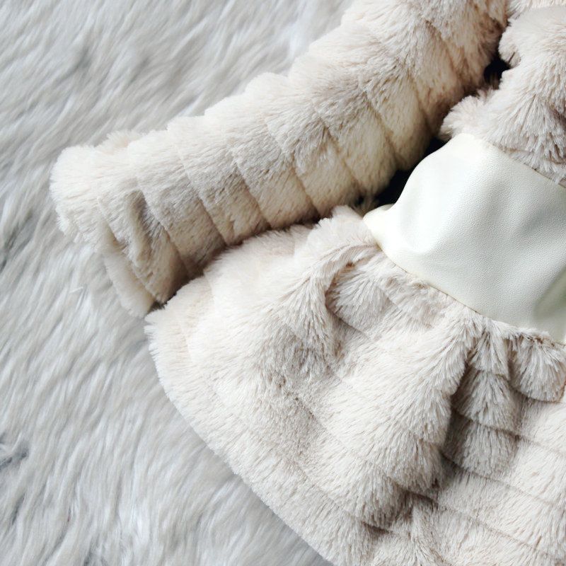 New Winter Girls Baby Fur Coats Leopard Inside Long Sleeve Children Coat Kids Winter Coats From