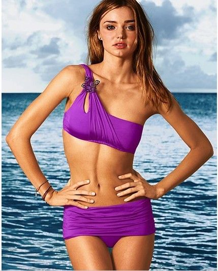 purple 2 piece swimsuit
