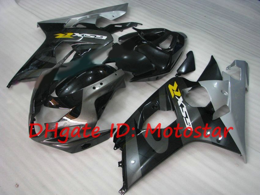 Suzuki 2004 2005 GSXR600 GSXR750 K4 04 05 GSXR 600 750 용 OEM Black Sivler GSX-R 페어링 키트