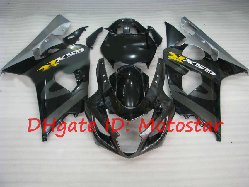 Suzuki için OEM Black Sivler GSX-R Fairing Kiti 2004 2005 GSXR600 GSXR750 K4 04 05 GSXR 600 750