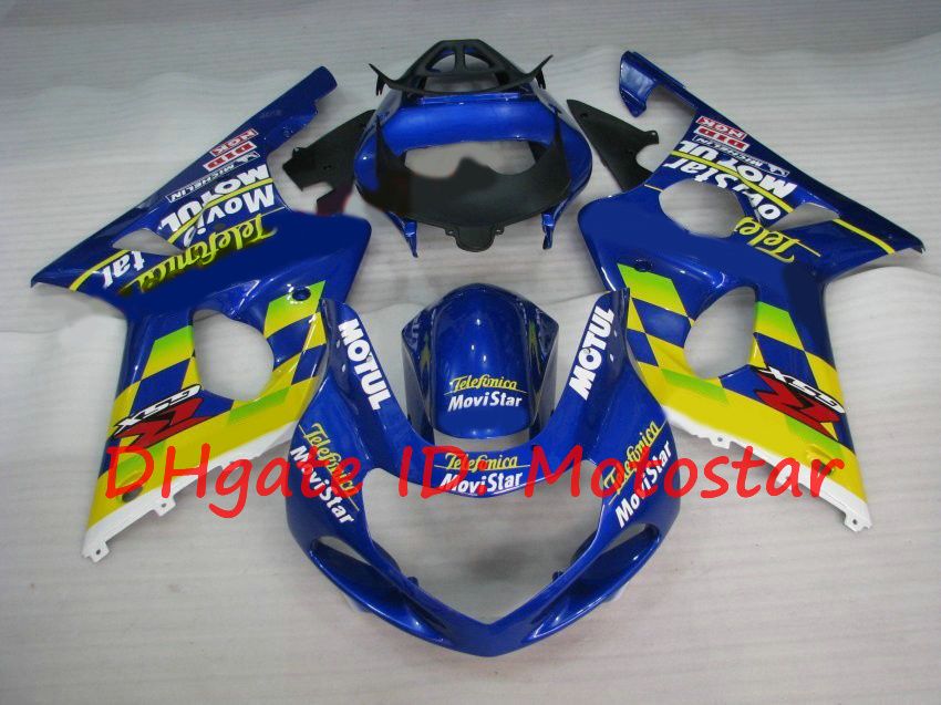 Movistar yellow blue Fairing kit for SUZUKI 2000 2001 2002 GSX-R1000 01 02 00 GSXR 1000 K2 GSXR1000