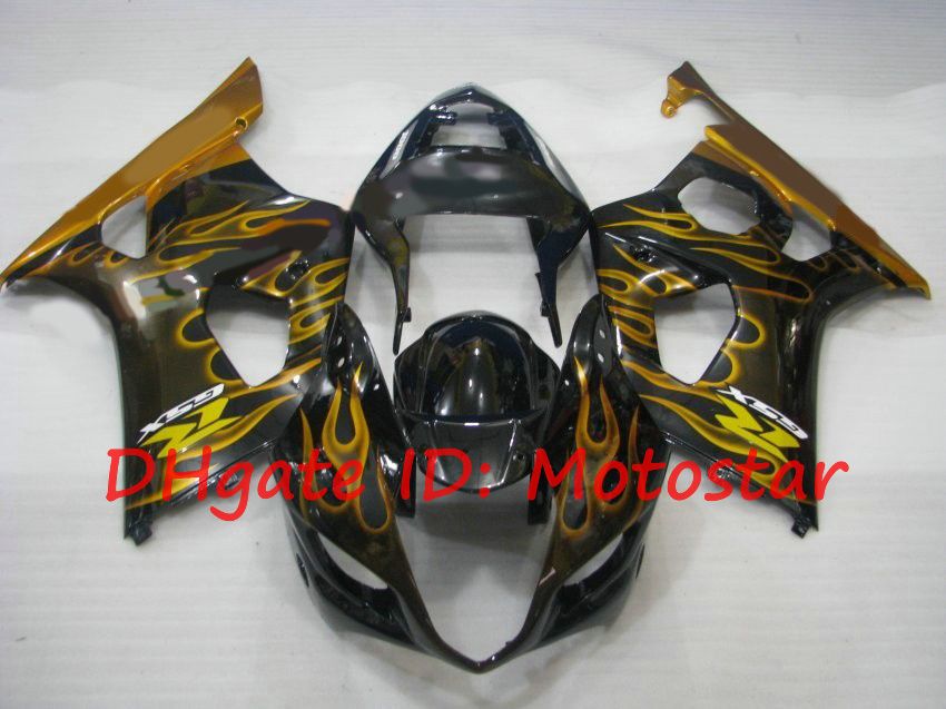 Gloden vlam voor 2003 2004 SUZUKI GSX-R1000 stroomlijnkappen kits 03 04 GSXR 1000 K3 GSXR1000 GSX R1000 stroomlijnkappen kit S13K