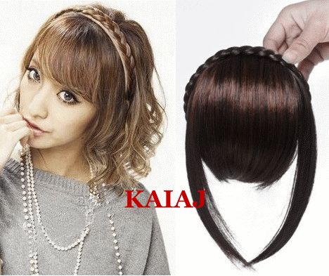 Twist Braid Hair Bands Fake Fringe Wig Hair Bands Belt Oblique Bangs Trespassory Hair Bands Long Hair Side Swept Bangs Side Swept Bangs On Long Hair