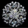 Gümüş Ton Temizle Rhinestone Kristal Diamante Düğün Buket Parti Balo Hediye Broş Pimleri