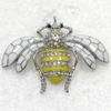 12 unids / lote venta al por mayor Crystal Rhinestone esmalte broches de abeja moda traje broche regalo de la joyería C178