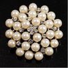 Verzilverd Ivory / Cream Pearl and Clear Rhinestone Crystal Party Broche