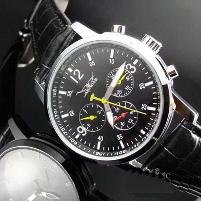 jaragar classic design original watches men leather dive mechanical black dial mens sport wristwatch