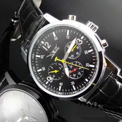 jaragar klasik tasarım orijinal saatler erkek deri dalış mekanik siyah kadran erkek spor kol saati