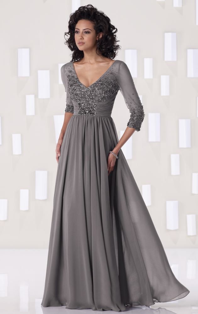 dark grey chiffon dress