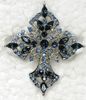 12st / lot grossist marquise kristall rhinestone cross broscher mode kostym stift brosch hänge c325