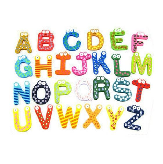 2021 26 Letters Fridge Magnet Toy Educational Pre Shool Letters Wooden