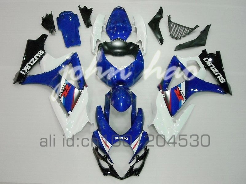 Blue / Białe Zestawy zwalczania dla Suzuki GSXR1000 07 08 GSX-R1000 2007 2007 GSXR 1000 K7 07 08 Zestaw odświata ciała