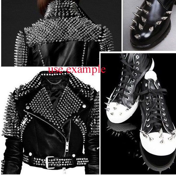 30 adet gümüş Metal Spike Saplama Punk Çanta Kemer Elbise Leathercraft Koni Perçin 29x10mm # 22557