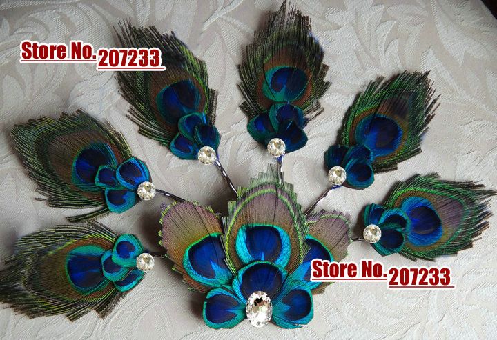Peacock Feather Hair Clip Bridal Fascinator Wedding Hair