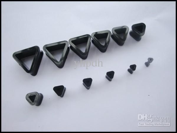 Acrylic Triangle Ear Plug Tunnel Clear White Plastic Expander Stretcher UK