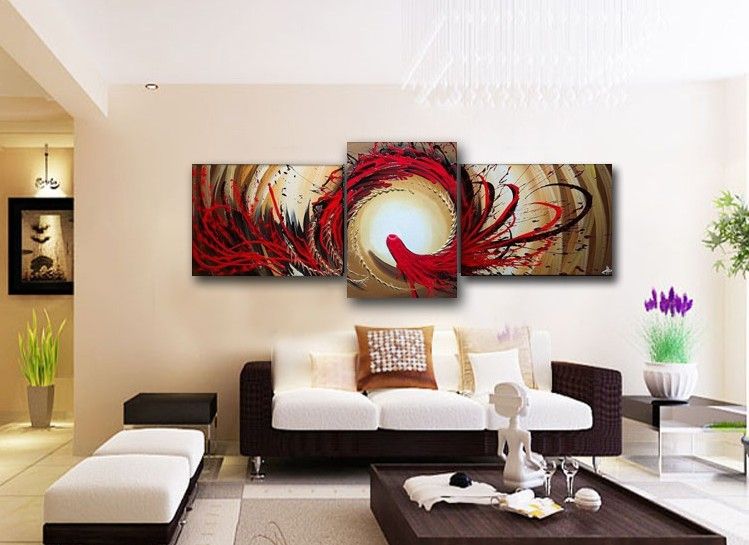 Väggmålning Abstrakt Phoenix Oil Painting Canvas Modern Home Office Hotel Wall Art Decor Handgjorda