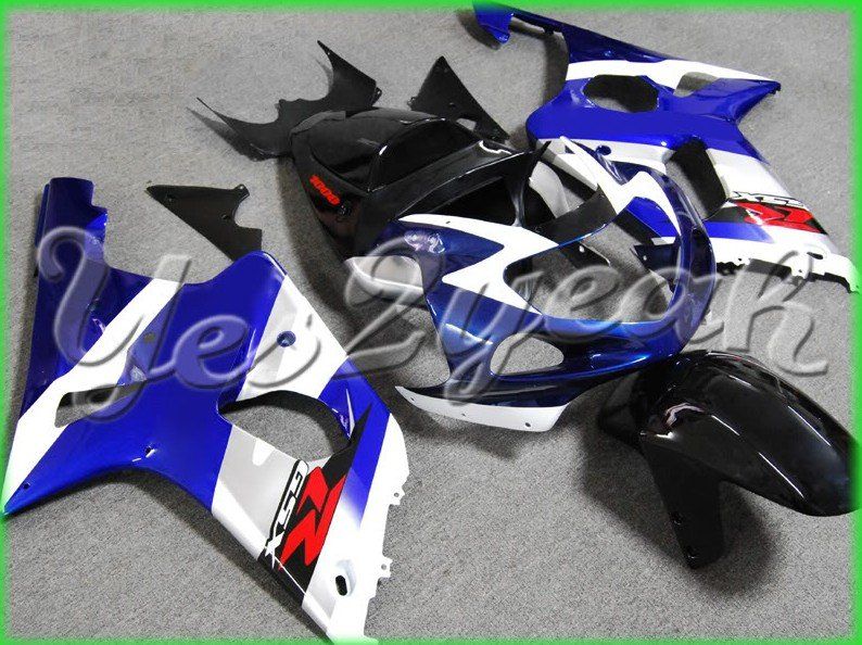 

High quality plastic For GSX-R1000 2000 2001 2002 GSXR 1000 GSXR1000 00-02 K2 Blue White Fairing 10Z15, Same as picture