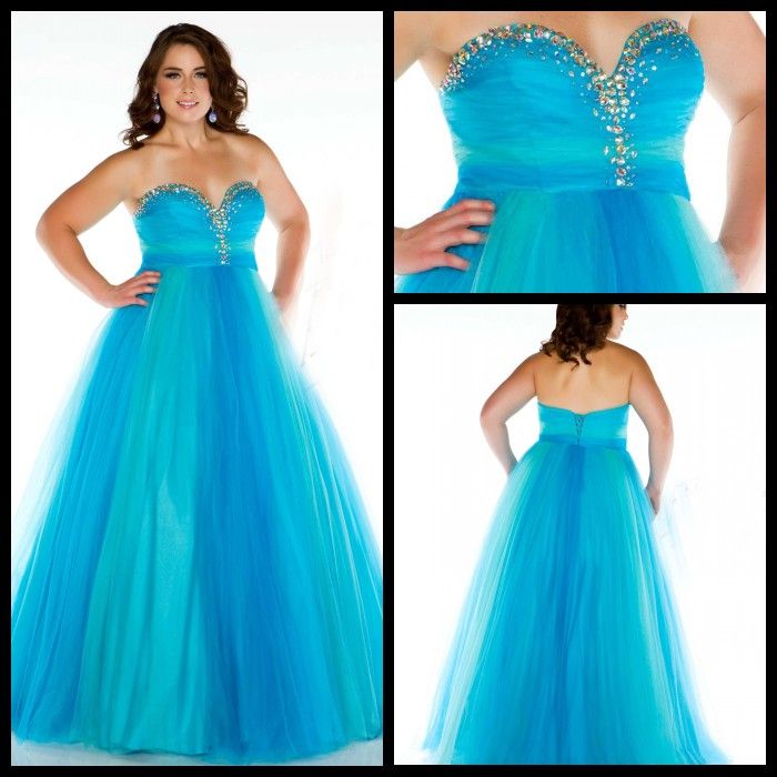 Plus Size Sweetheart Beads Light Blue Quinceanera Dresses 2016 Beaded