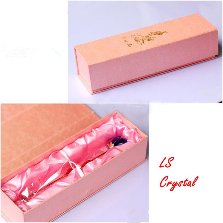 Nouveau magnifique cristal rose fleur 12quot longue tige en verre rouge artisanat fleur bourgeon amour pour toujours Saint Valentin cadeau romantique Weddi5564309