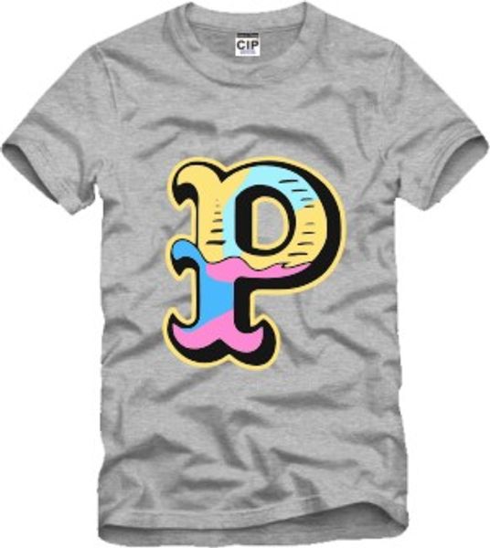 

бесплатная доставка лето tee дети футболка дети футболка розовый дельфин футболка письмо P печатных футболка для детей 100% хлопок 6 цвет