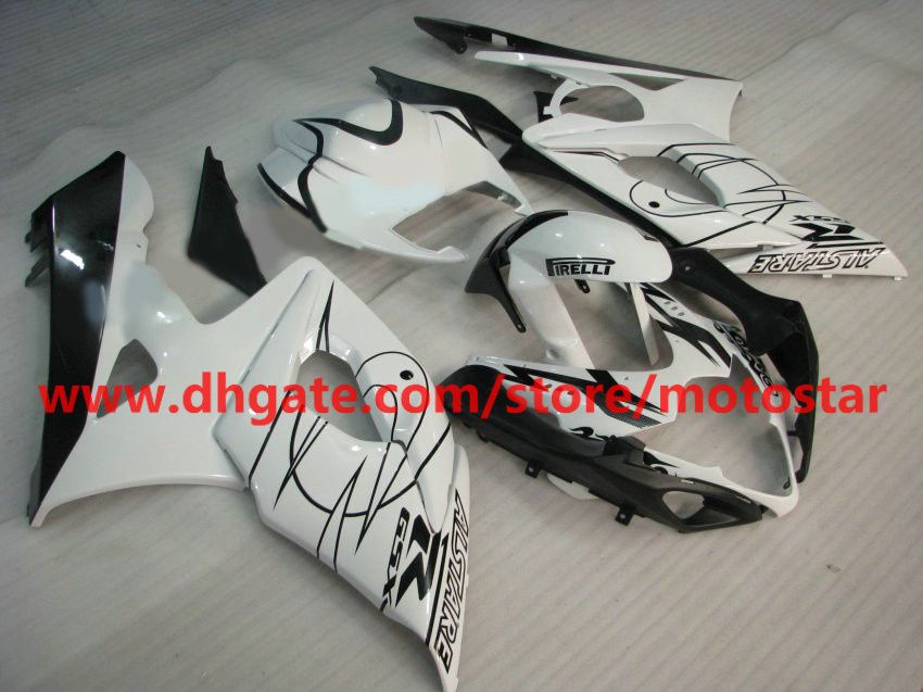 3 in 1 For 2005 2006 SUZUKI GSX-R1000 K5 GSXR1000 05 06 GSXR 1000 white Alstare fairings kit