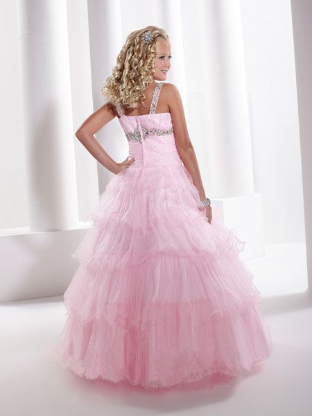 Lovely Pink Tulle Layers Flower Girl Dress Girls Formal Dress Pagant Party Dress SZ 2-10 HF13114