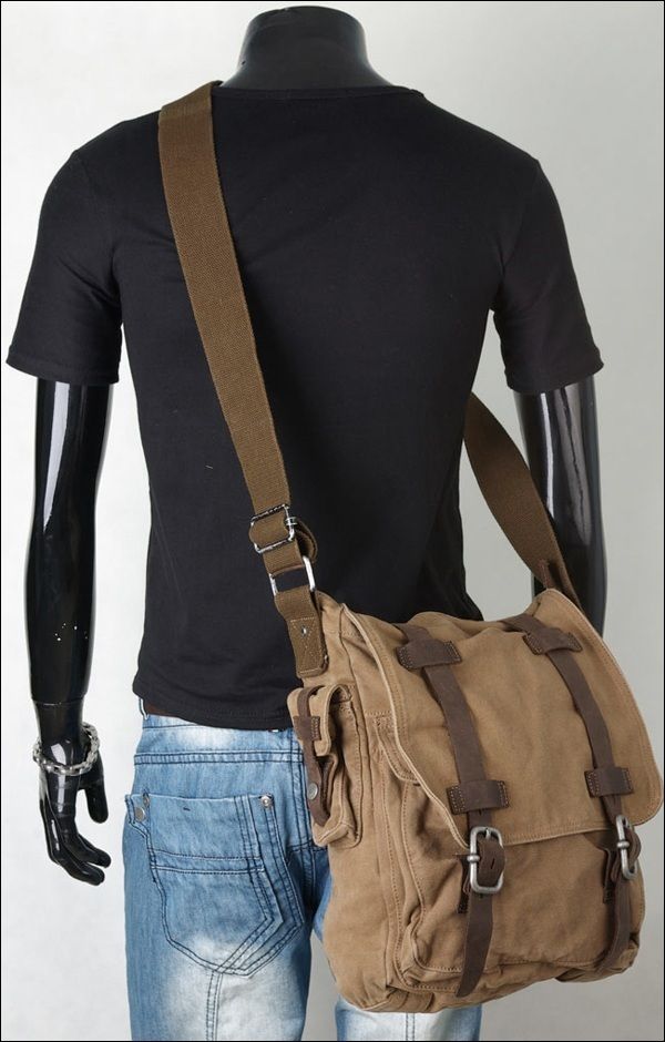 Newest Military Vintage Mens Canvas Leather Laptop Satchel Messenger Shoulder Bags Handbag Sale ...